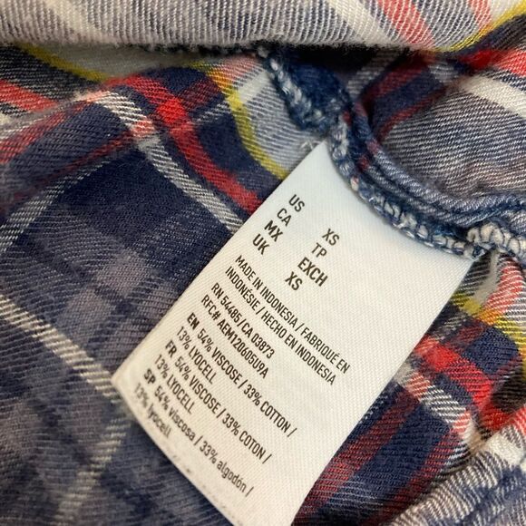 Y2K American eagle Plaid Secret Wash Boyfriend Xs - Picture 5 of 5